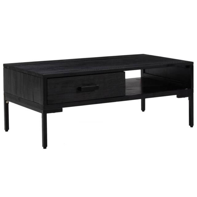 Berkfield Home Coffee Table Black 90x50x35 cm Solid Pinewood - Size: 90 x 50 x 35 cm - image 1
