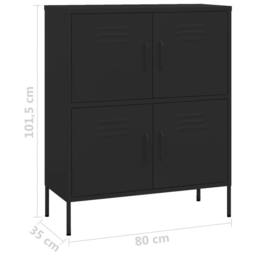 Berkfield Home Storage Cabinet Black 80x35x101.5 cm Steel - thumbnail 9