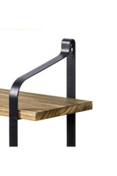 H&O Direct Industrial 2-Tier Home Decor Floating Wall Shelves in Brown - thumbnail 5