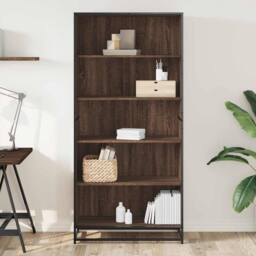 Berkfield Home Modern Bookcase Brown Oak 80.5x35x170.5 cm Engineered Wood