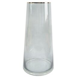 Leaf 60cm Artificial Berry Delphinium Cream Flower Mix Glass Vase in Green - thumbnail 4