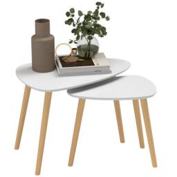 Wyld Haus Keline Set of 2 Light Grey Nesting Side Tables with Solid Pine Legs - thumbnail 2