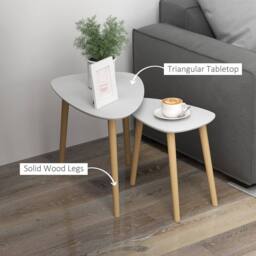 Wyld Haus Keline Set of 2 Light Grey Nesting Side Tables with Solid Pine Legs - thumbnail 5