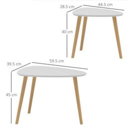 Wyld Haus Keline Set of 2 Light Grey Nesting Side Tables with Solid Pine Legs - thumbnail 3
