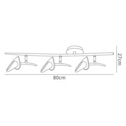 Netlighting Flavia Linear Spot Light 3 Light G9 With Adjustable Heads Black Chrome - thumbnail 4