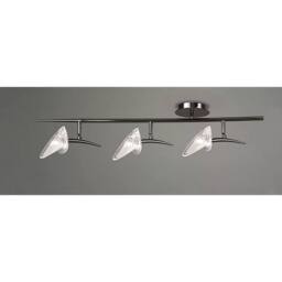 Netlighting Flavia Linear Spot Light 3 Light G9 With Adjustable Heads Black Chrome - thumbnail 2