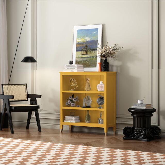 Cabinet Bits Palazzi 3 Tier Bookcase H97 W89 D25cm in Mustard - image 1