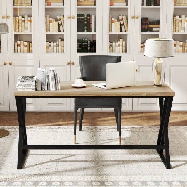VOGREX 150cm Large Industrial Executive Computer Workstation Writing Desk in Beige - image 1