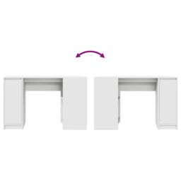Berkfield Home Desk White 120x42x76 cm Engineered Wood - Size: 120 x 42 x 76 cm - thumbnail 9