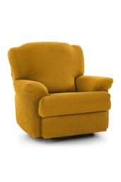 Homescapes Recliner Seat 'Iris' Armchair Cover Elasticated Slipcover Protector in Mustard - thumbnail 1