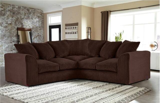 Furniture 786 Jumbo Cord Scatter Back 2c2 Corner Sofa in Chocolate - image 1