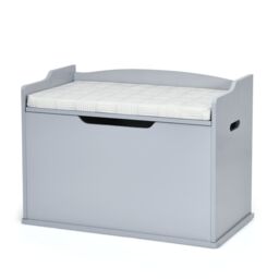 Costway Wooden Toy Box & Lift-Top Storage Chest with Seating Bench in Grey - thumbnail 9
