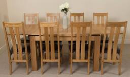 Thats Furniture Richmond 140-220cm Oak Extending Dining Table & 8 Princeton Chairs in Brown - thumbnail 2