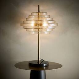 K LIVING Aspen 2lt Brass & Tiered Amber Glass Light Pendant in Copper - thumbnail 3