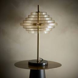 K LIVING Aspen 2lt Brass & Tiered Amber Glass Light Pendant in Copper - thumbnail 2