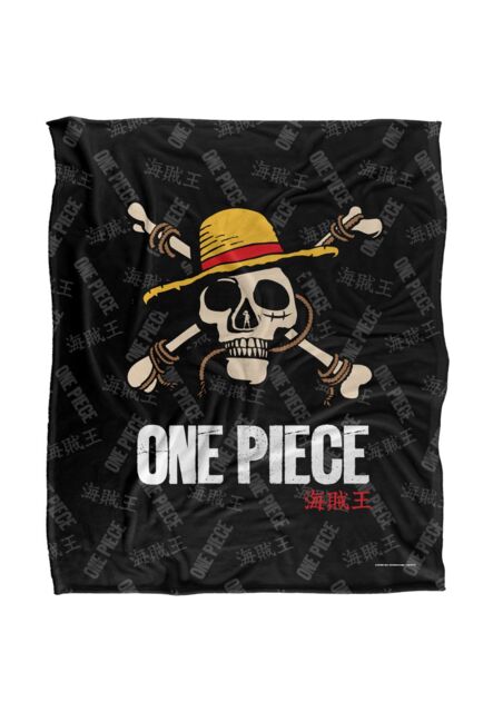 Netflix One Piece Jolly Roger Logo Officially Licensed Silky Touch Super Soft Throw Blanket 152 x 127 cm in White - image 1