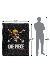 Netflix One Piece Jolly Roger Logo Officially Licensed Silky Touch Super Soft Throw Blanket 152 x 127 cm in White - thumbnail 5