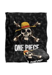 Netflix One Piece Jolly Roger Logo Officially Licensed Silky Touch Super Soft Throw Blanket 152 x 127 cm in White - thumbnail 2