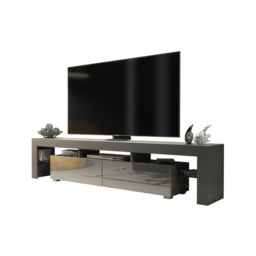 Creative Furniture TV Unit 200cm Modern - Dark Grey with High Gloss Doors - thumbnail 3