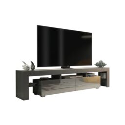 Creative Furniture TV Unit 200cm Modern - Dark Grey with High Gloss Doors - thumbnail 5