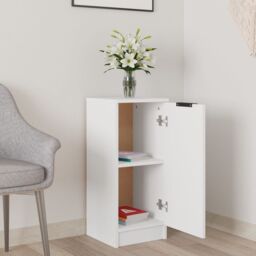 Berkfield Home Sideboard White 30x30x70 cm Engineered Wood - Size: 30 x 30 x 70 cm - thumbnail 3