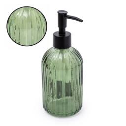 Candlelight Apothecary Glass Soap Dispenser With Black Pump in Olive - thumbnail 2
