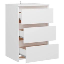 Berkfield Home Durable Bed Cabinet White 40x35x62.5 cm Engineered Wood - thumbnail 5