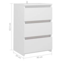 Berkfield Home Durable Bed Cabinet White 40x35x62.5 cm Engineered Wood - thumbnail 7