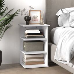Berkfield Home Side Cabinet White 35x35x55 cm Engineered Wood - Size: 35 x 35 x 55 cm - thumbnail 3