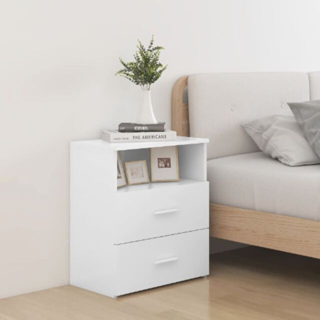 Berkfield Home Bed Cabinet White 50x32x60 cm - Size: 50 x 32 x 60 cm - image 1