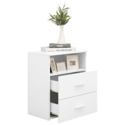 Berkfield Home Bed Cabinet White 50x32x60 cm - Size: 50 x 32 x 60 cm - thumbnail 4
