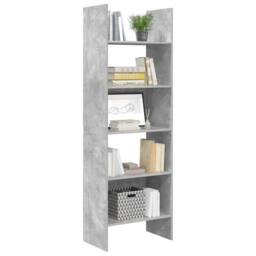 Berkfield Home Modern Book Cabinet Concrete Grey 60x35x180 cm Engineered Wood - Size: 60 x 35 x 180 cm - thumbnail 4