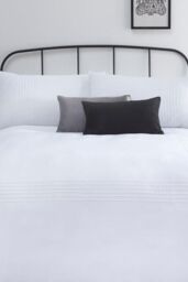 Serene 'Amalfi' Pin Tuck Duvet Cover Set in White - Size: Double - thumbnail 1
