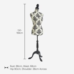 Beautify Size 8-10 Female Dressmaking Mannequin in Black - thumbnail 7