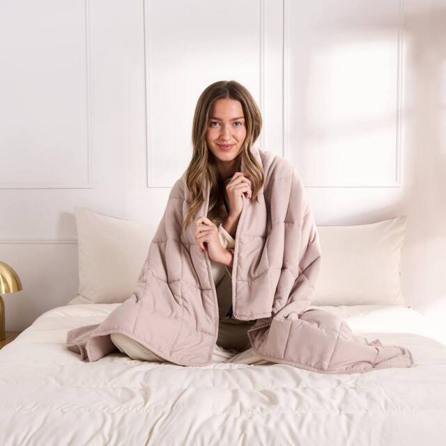 OHS Sensory Sleep Therapy Weighted Blanket 150 x 200 cm 8kg in Natural - Size: 150 cm × 200 cm - image 1