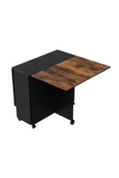 Living and Home Folding Dining Table Set with 4 Stools in Natural - thumbnail 7