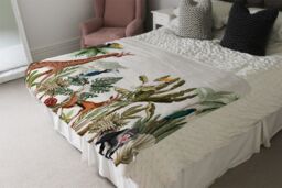 Benjamin Tate Design Tropical Animals Blanket in Natural - Size: 120 cm x 150 cm - thumbnail 3