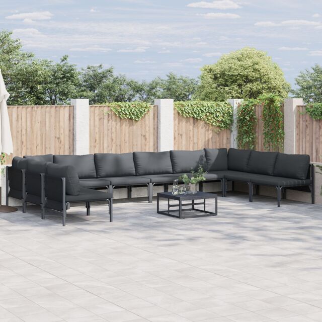 Berkfield Home Garden Sofa Set 11 pcs Anthracite Steel - image 1