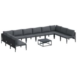 Berkfield Home Garden Sofa Set 11 pcs Anthracite Steel - thumbnail 2