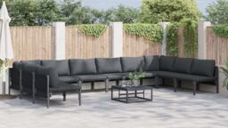 Berkfield Home Garden Sofa Set 11 pcs Anthracite Steel - thumbnail 4