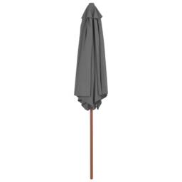 Berkfield Home Outdoor Parasol with Wooden Pole 270 cm Anthracite in Dark Grey