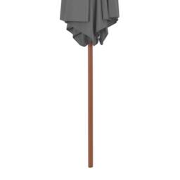 Berkfield Home Outdoor Parasol with Wooden Pole 270 cm Anthracite in Dark Grey - thumbnail 4
