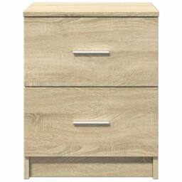 Berkfield Home Durable Bedside Cabinet with 2 Drawers Sonoma Oak 40x36x50 cm in Light Oak - Size: 40 x 36 x 50 cm - thumbnail 4