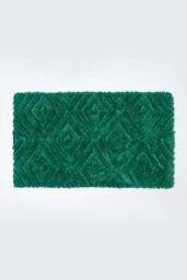 Homescapes Super Absorbent Ikat Pattern Bath Mat in Emerald - thumbnail 1