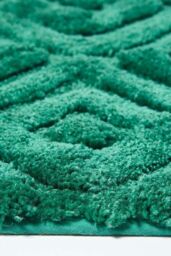 Homescapes Super Absorbent Ikat Pattern Bath Mat in Emerald - thumbnail 3