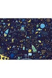 Origin Murals Space Doodle Text Wall Mural in Mid Navy - Size: W350 cm x H280 cm - thumbnail 2
