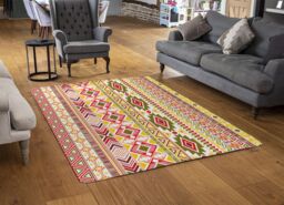 Benjamin Tate Design Aztec American Indian Pattern Rug in Natural - Size: Large - thumbnail 2