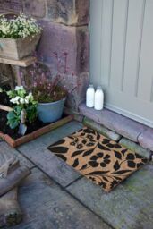Artsy Mats Black Floral Pattern Coir Doormat (60 x 40cm) in Brown - Size: 40 cm x 60 cm - thumbnail 6