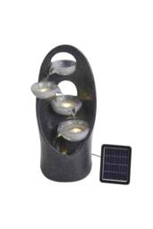 Garden Sanctuary Muti-Tier Solar Powered Cascading Garden Water Fountain in Grey - thumbnail 3