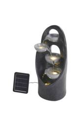 Garden Sanctuary Muti-Tier Solar Powered Cascading Garden Water Fountain in Grey - thumbnail 4